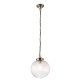 7443-001 Antique Brass Pendant with Clear Ribbed Glass