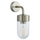 21453-001 Brushed Stainless Steel Wall Lamp with Clear Glass