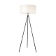 71605-001 Matt Black Tripod Floor Lamp with White Shade