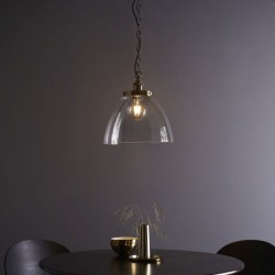 71612-001 Antique Brass Pendant with Clear Glass Ø 33 cm
