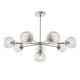 71630-001 Bright Nickel 8 Light Centre Fitting with Clear Spiral Glasses