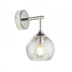 71631-001 Bright Nickel Wall Lamp with Clear Spiral Glass 71631-001 Bright Nickel Wall Lamp with Clear Spiral Glass