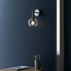 71631-001 Bright Nickel Wall Lamp with Clear Spiral Glass