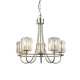 71634-001 Bright Nickel 5 Light Centre Fitting with Crystal