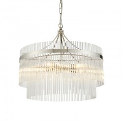71636-001 Bright Nickel 5 Light Centre Fitting with Clear Rods Glass 71636-001 Bright Nickel 5 Light Centre Fitting with Clear Rods Glass