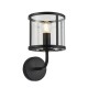 71639-001 Matt Black Wall Lamp with Clear Glass