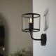 71639-001 Matt Black Wall Lamp with Clear Glass