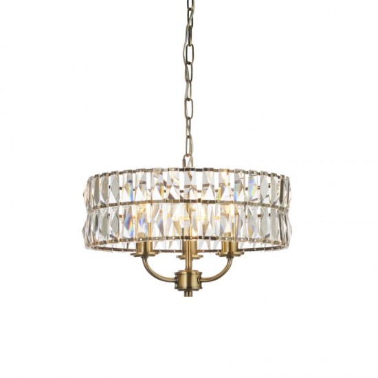 71643-001 Antique Brass 3 Light Pendant with Crystal 71643-001 Antique Brass 3 Light Pendant with Crystal