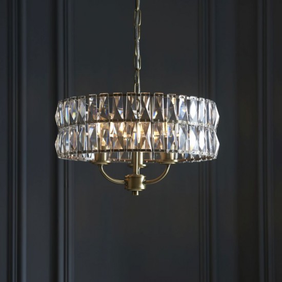 71643-001 Antique Brass 3 Light Pendant with Crystal 71643-001 Antique Brass 3 Light Pendant with Crystal