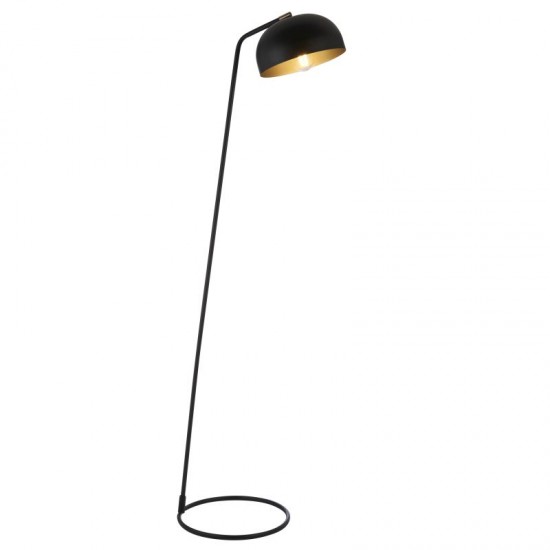 71648-001 Black & Antique Brass Floor Lamp