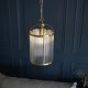 71649-001 Antique Brass Lantern Pendant with Ribbed Glass