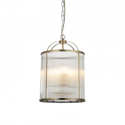 71650-001 Antique Brass 4 Light Lantern Pendant with Ribbed Glass 71650-001 Antique Brass 4 Light Lantern Pendant with Ribbed Glass