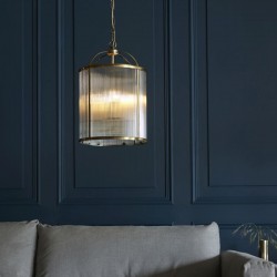 71650-001 Antique Brass 4 Light Lantern Pendant with Ribbed Glass 71650-001 Antique Brass 4 Light Lantern Pendant with Ribbed Glass