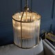 71650-001 Antique Brass 4 Light Lantern Pendant with Ribbed Glass