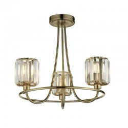 71666-001 Antique Brass 3 Light Centre Fitting with Crystal 71666-001 Antique Brass 3 Light Centre Fitting with Crystal