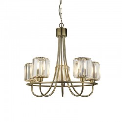 71667-001 Antique Brass 5 Light Centre Fitting with Crystal 71667-001 Antique Brass 5 Light Centre Fitting with Crystal