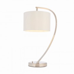 22734-001 Bright Nickel Table Lamp with White Shade 22734-001 Bright Nickel Table Lamp with White Shade