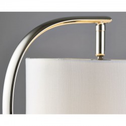22734-001 Bright Nickel Table Lamp with White Shade 22734-001 Bright Nickel Table Lamp with White Shade