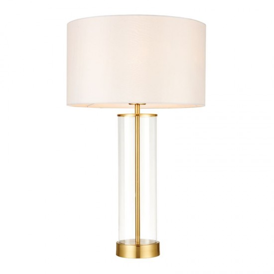 Clear Glass With Brushed Gold Table Lamp, Brushed Gold Desk Lamps