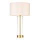 7256-001 Clear Glass & Satin Brass Table Lamp with Vintage White
