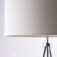 22783-001 Chrome Tripod Floor Lamp with Ivory Shade