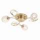 21351-001 Antique Brass 3 Light Centre Fitting with Decorative Glasses