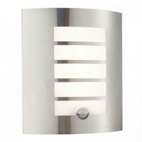 54615-001 Stainless Steel PIR Wall Lamp with White Diffuser