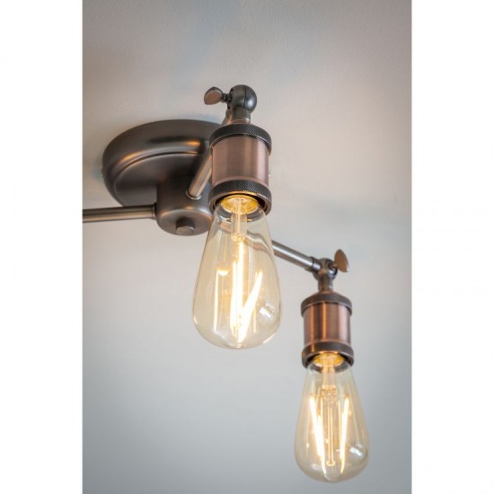 50798-001 Aged Pewter & Copper 3 Light Centre Fitting