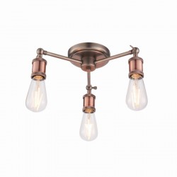 50798-001 Aged Pewter & Copper 3 Light Centre Fitting