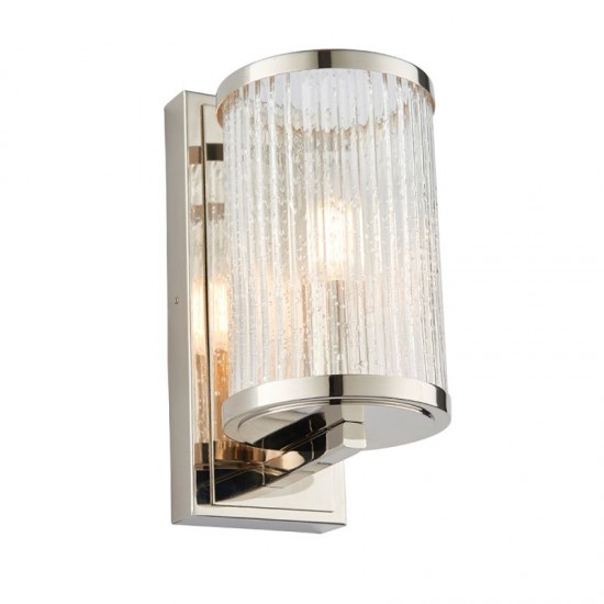 50815-001 Nickel Wall Lamp with Ribbed Glass