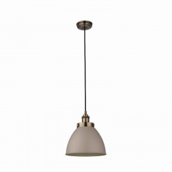 50843-001 Antique Brass Pendant with Taupe Shade 50843-001 Antique Brass Pendant with Taupe Shade