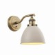 50844-001 Antique Brass Wall Lamp with Taupe Shade