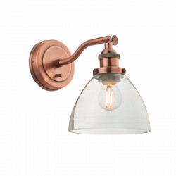 50847-001 Aged Copper Wall Lamp with Clear Glass  50847-001 Aged Copper Wall Lamp with Clear Glass