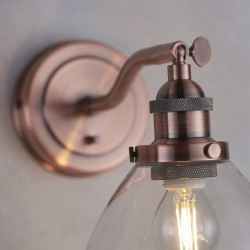 50847-001 Aged Copper Wall Lamp with Clear Glass 