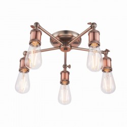 50848-001 Aged Pewter & Copper 5 Light Centre Fitting