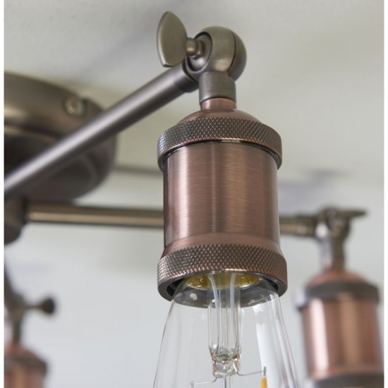 50848-001 Aged Pewter & Copper 5 Light Centre Fitting