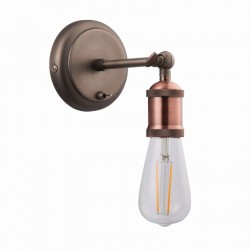 50850-001 Aged Pewter & Copper Wall Lamp 50850-001 Aged Pewter & Copper Wall Lamp