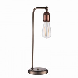 50851-001 Aged Pewter & Copper Table Lamp with Clear Glass  50851-001 Aged Pewter & Copper Table Lamp with Clear Glass