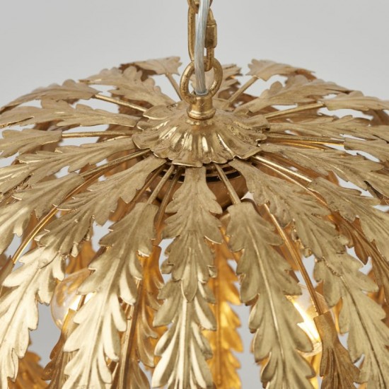 50860-001 Gold Painted Floral 3 Light Pendant