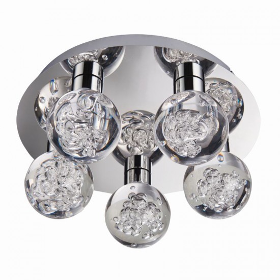 50863-001 LED Polished Chrome with Globe 5 Light Ceiling Lamp 50863-001 LED Polished Chrome with Globe 5 Light Ceiling Lamp