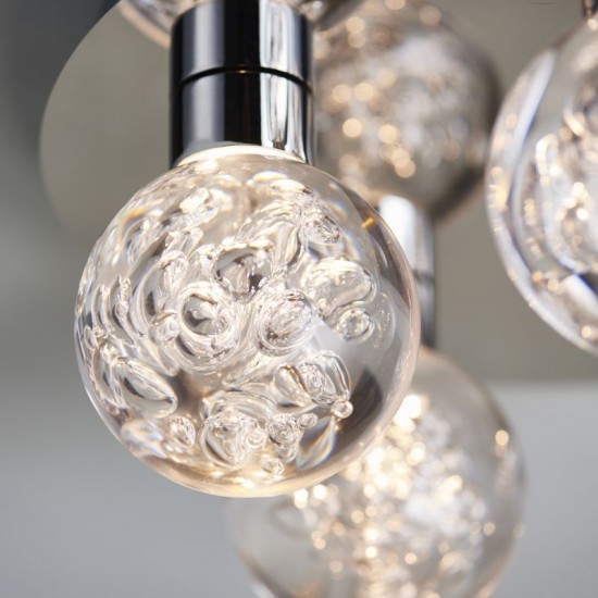 50863-001 LED Polished Chrome with Globe 5 Light Ceiling Lamp 50863-001 LED Polished Chrome with Globe 5 Light Ceiling Lamp