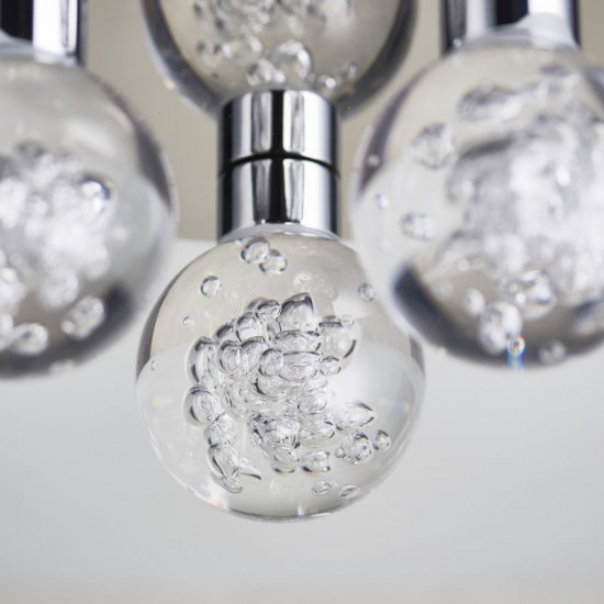 50863-001 LED Polished Chrome with Globe 5 Light Ceiling Lamp 50863-001 LED Polished Chrome with Globe 5 Light Ceiling Lamp