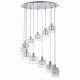 50913-001 Chrome 12 Light Cluster Pendant with Crystal & Clear Glass