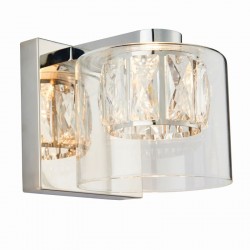 50915-001 Chrome Wall Lamp with Crystal & Clear Glass