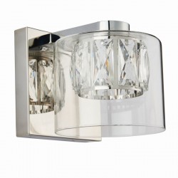 50915-001 Chrome Wall Lamp with Crystal & Clear Glass 50915-001 Chrome Wall Lamp with Crystal & Clear Glass