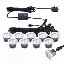 54622-001 Set of 10 Decking Lights ∅4.5 cm CCT 6500K/Blue K 54622-001 Set of 10 Decking Lights ∅4.5 cm CCT 6500K/Blue K