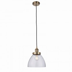 50978-001 Antique Brass Pendant with Clear Glass