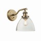 50979-001 Antique Brass Wall Lamp with Clear Glass
