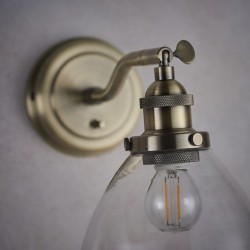 50979-001 Antique Brass Wall Lamp with Clear Glass 50979-001 Antique Brass Wall Lamp with Clear Glass