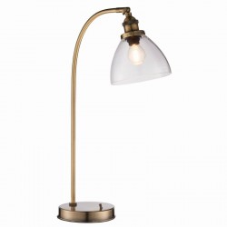51013-001 Antique Brass Table Lamp with Clear Glass 51013-001 Antique Brass Table Lamp with Clear Glass